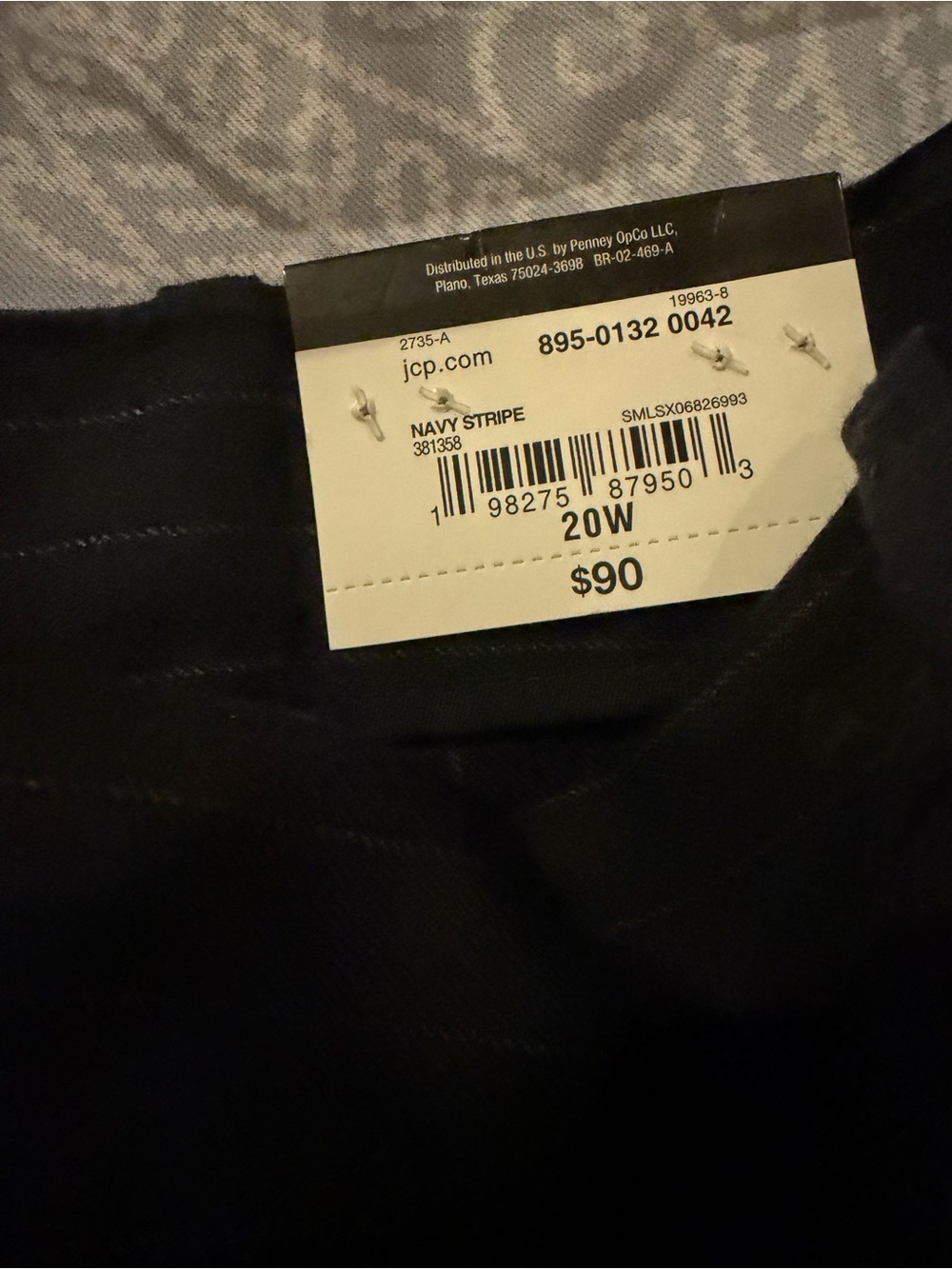 Ashley Graham Navy Wide-Leg Pinstripe Trousers - Picture 4 of 6